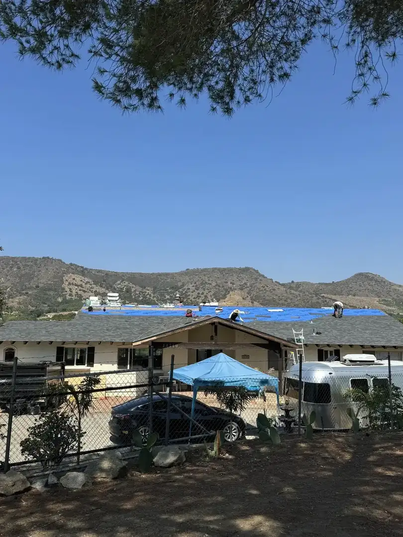 Steep tile roof repair project in Temecula, CA