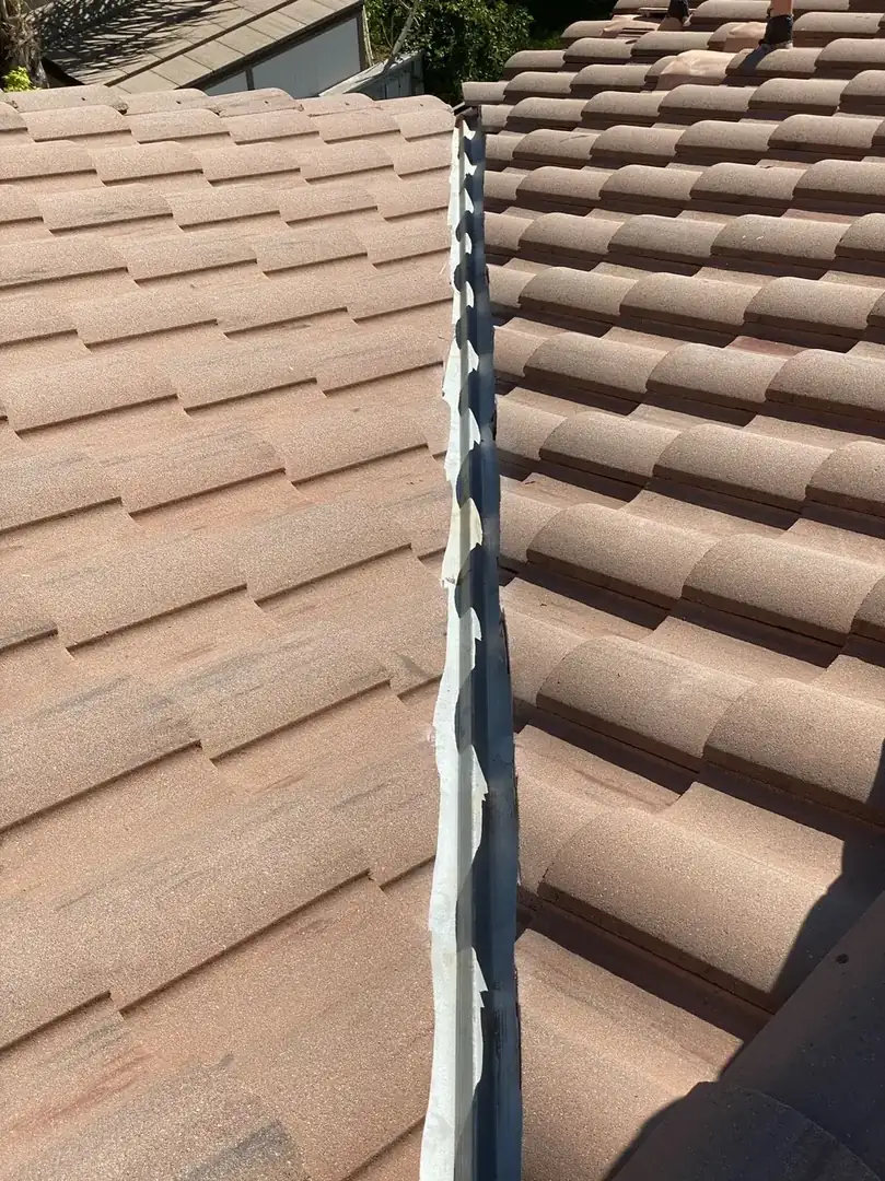 Roof tune-up and preventative maintenance on a tile roof in Wildomar, CA