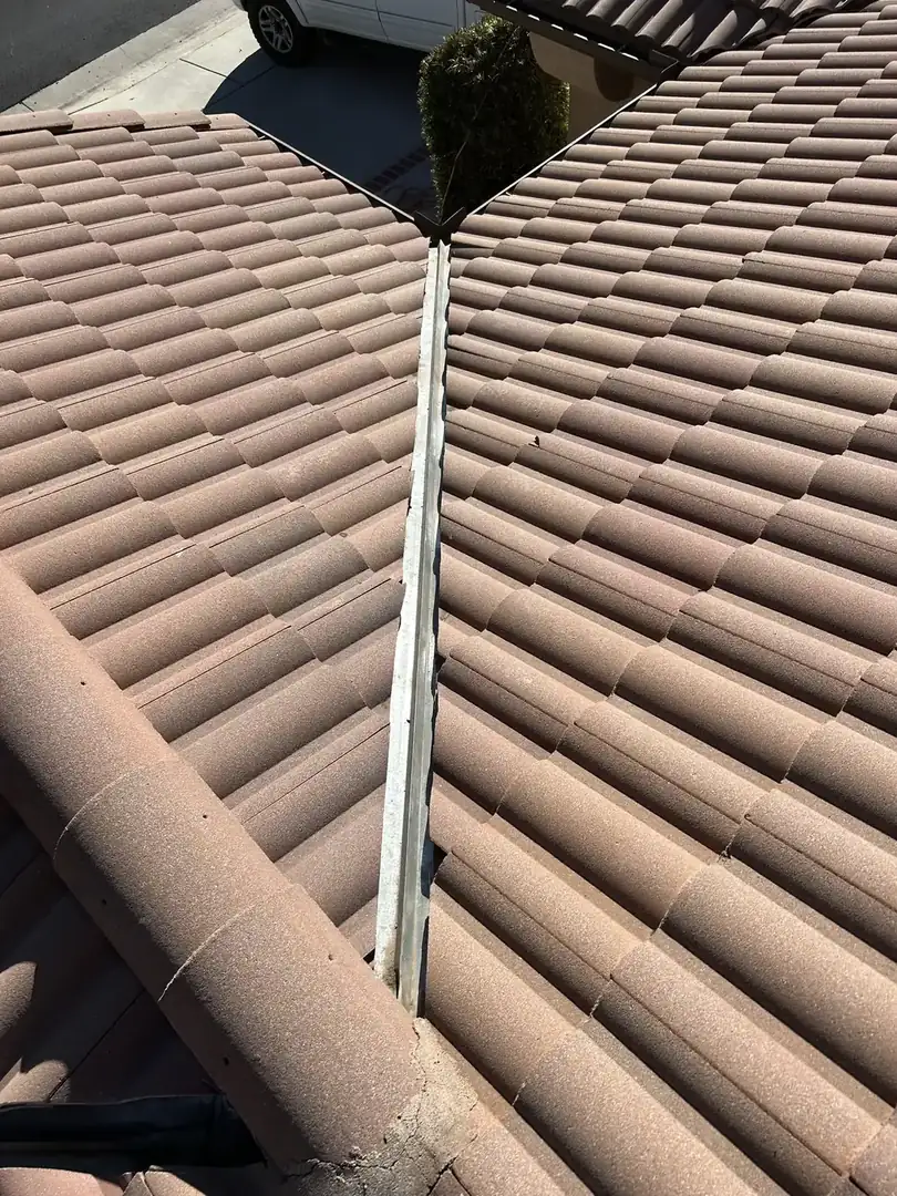 Tile roof ridge and valley repair on a Wildomar, CA home