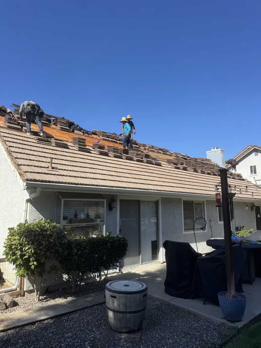 Patio roof replacement project in Temecula, CA