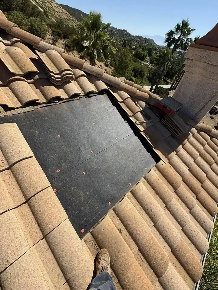 Concrete tile roof repair project in Murrieta, CA