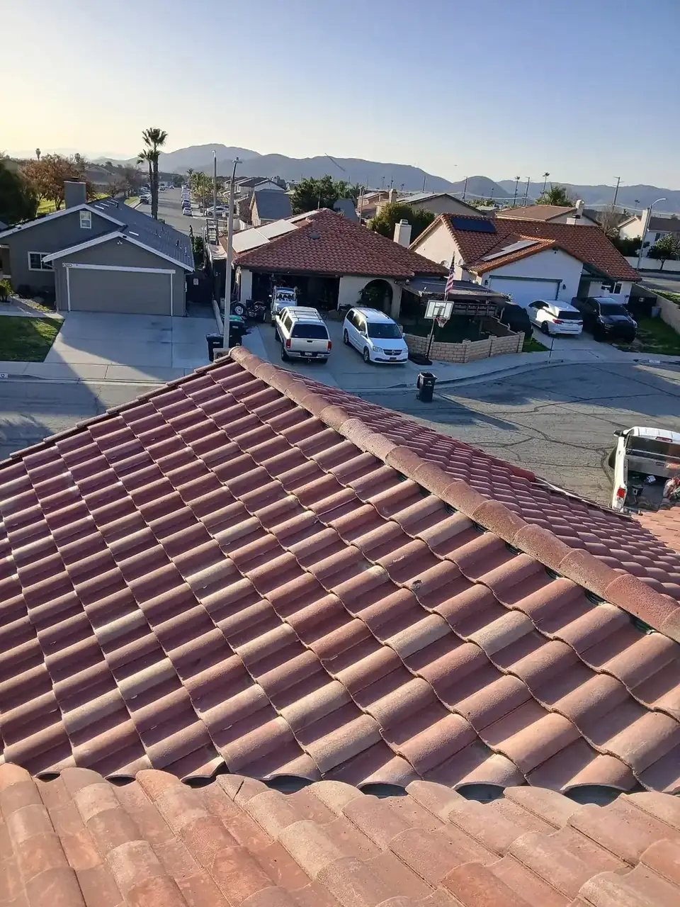 Roof surface prepared for protective coating in Wildomar, CA
