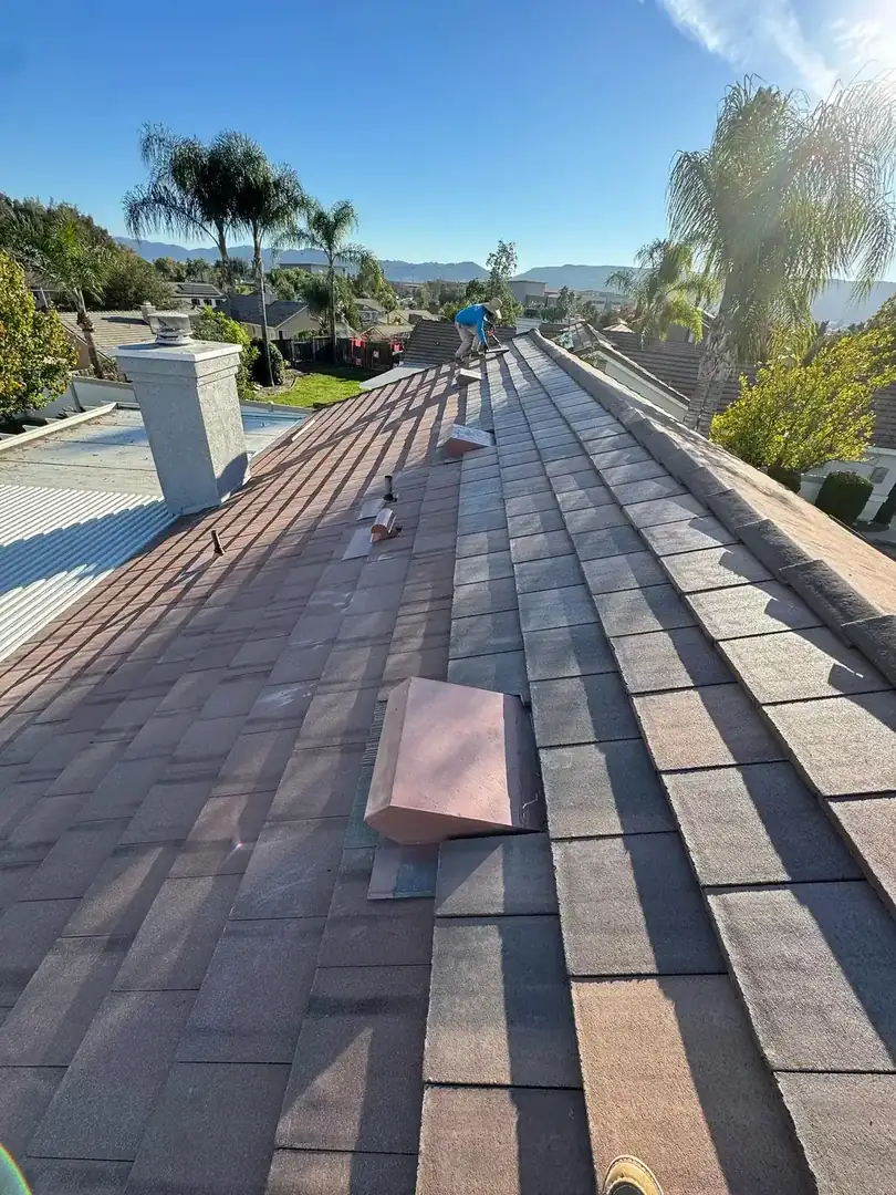 Aging shingle roof being replaced in Menifee, CA