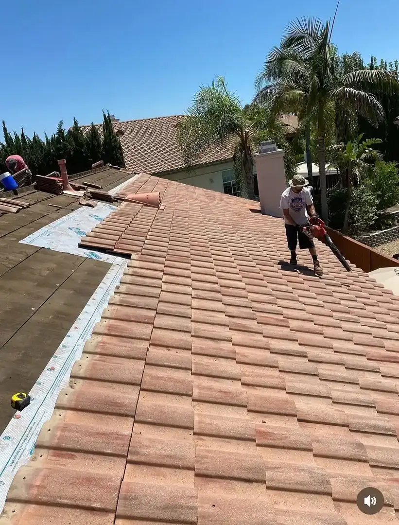 Completed roof repair on a Riverside County, CA home