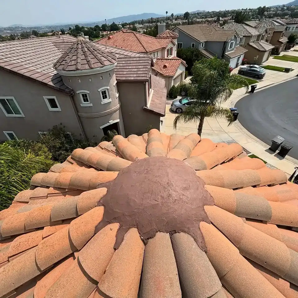 Decorative tile dome roofing work in Riverside County, CA