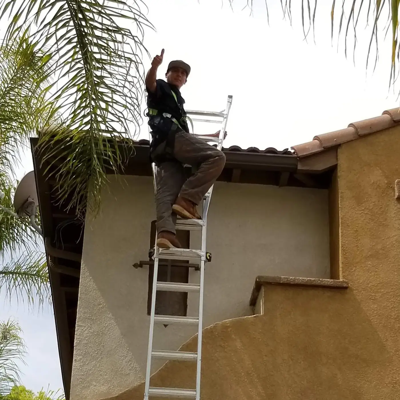 Roof leak repair on an aging tile roof in Wildomar, CA